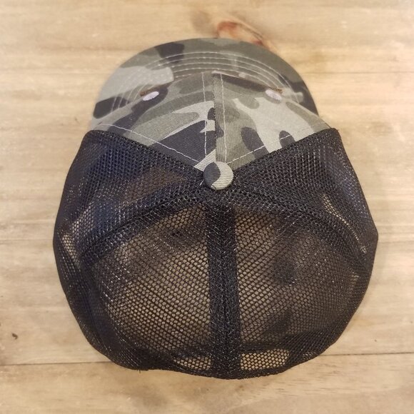 Fish Flag Patch Hat Cap Snap Back Mesh Adjustable Trucker Camouflage Camo Bass - Picture 10 of 10